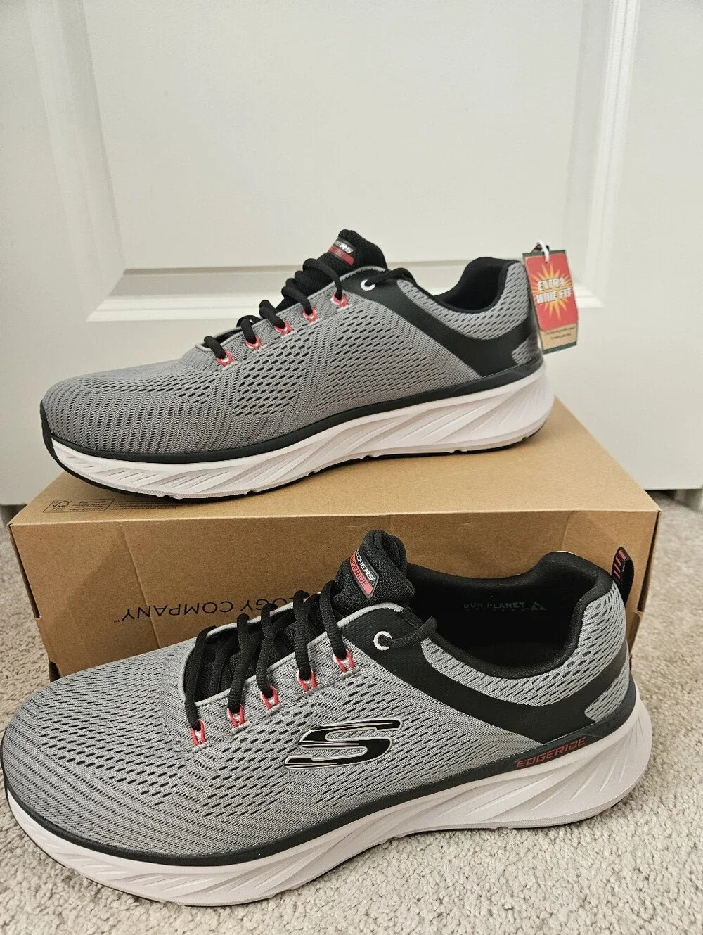 New $85 Skechers Men’s Extra Wide Fit Edgeride Contention Sneakers Gray Size 16